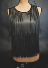 A Girls Best Fringe Black Top - Also in Plus Size