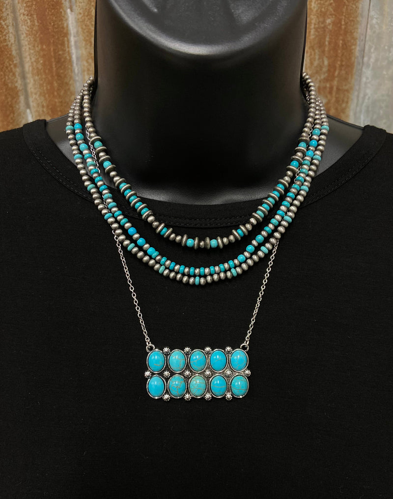Valley River Turquoise bar Necklace