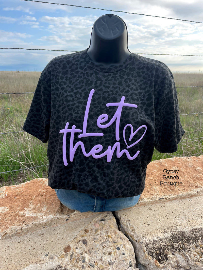 LET THEM Purple Puff Print Leopard Tee - Also in Plus Size