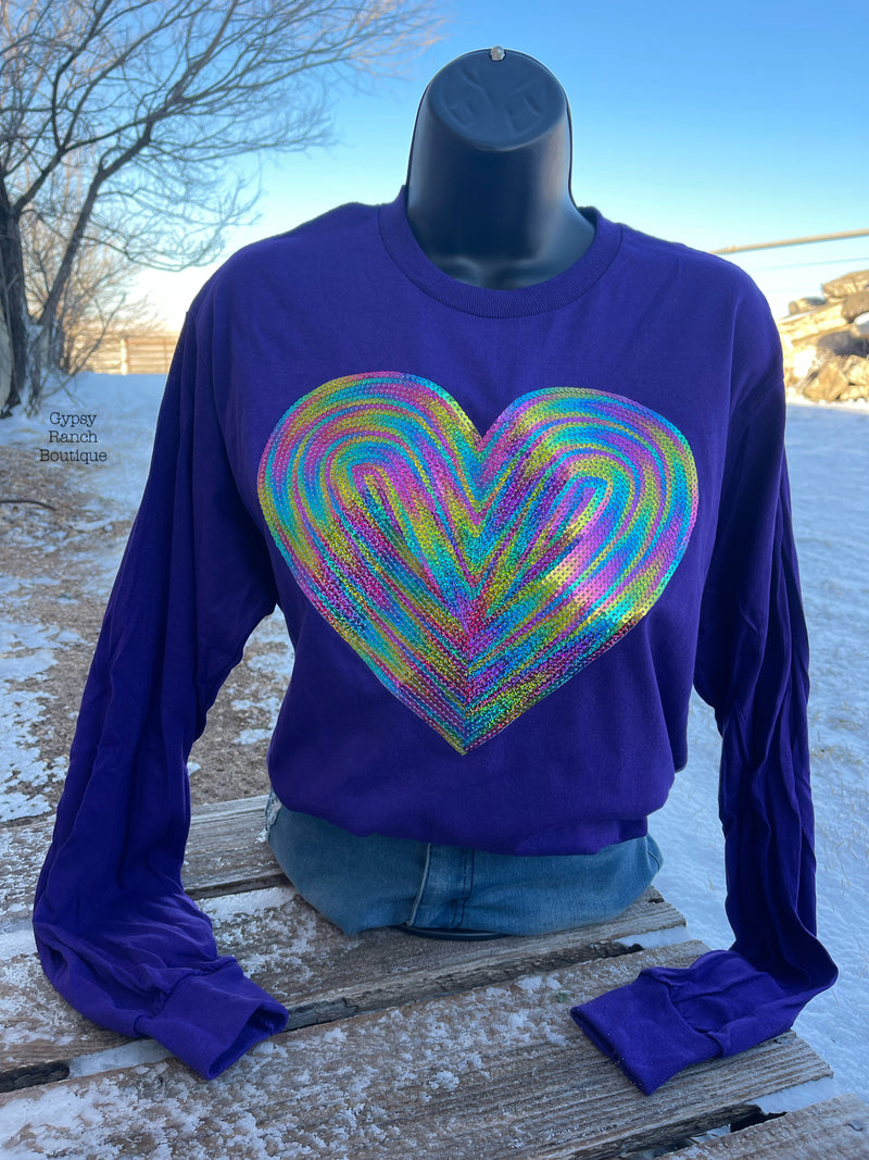 Love Connection Sequin Heart Patch Top - Also in Plus Size