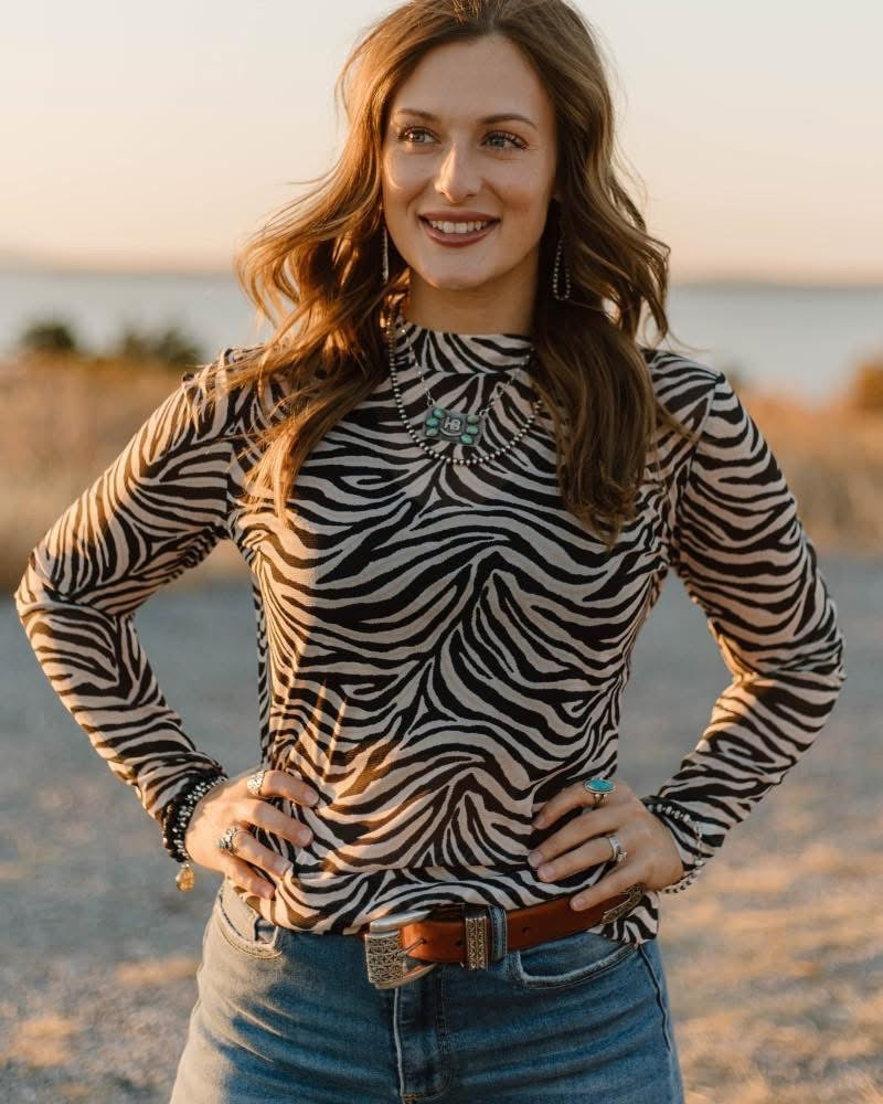 Safari Zebra Mesh Layering Top - Also in Plus Size – Gypsy Ranch