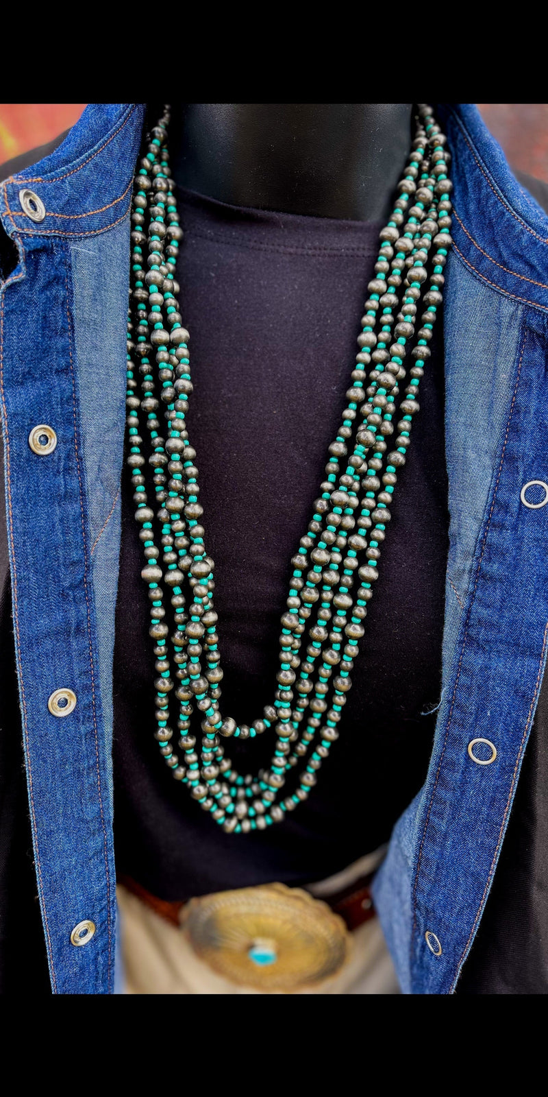Copan Turquoise Navajo Pearl Layered Necklace