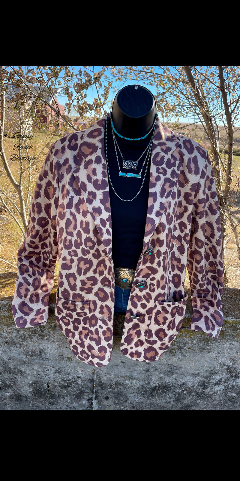 Born Wild Leopard Suede Blazer - Also in Plus Size