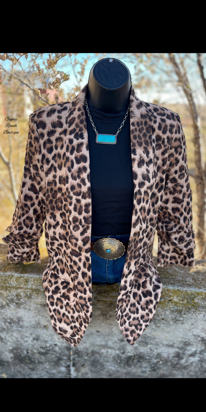 Last Resort Leopard Blazer Style Cardigan
