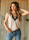 Sweetwater Boot Stitch Mesh Detail Tank - Also in Plus Size