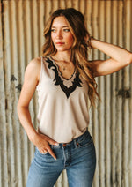 Sweetwater Boot Stitch Mesh Detail Tank - Also in Plus Size