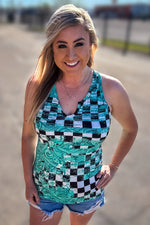 Sundown Creek Checkered Tank Top - Also in Plus Siz