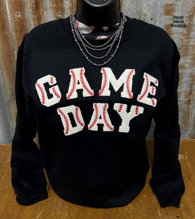 Baseball GAME DAY patch Sweatshirt - Also in Plus Size