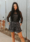 Black Lariat Lace Layering Top - Also in Plus Size