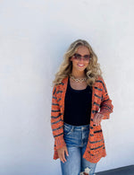 Orange Blk Stripe Miley Cardigan - Also in Plus Size