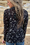 Black Bandana Mesh Layering Top - Also in Plus Size