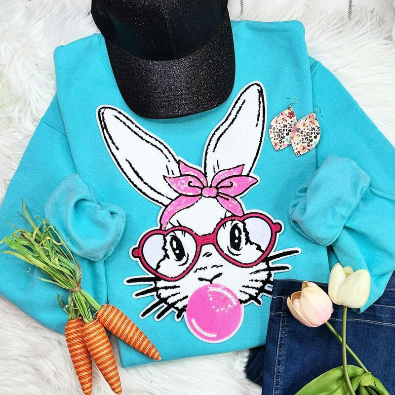 Bunny Chenille Patch Sweatshirt - Also in Plus Size
