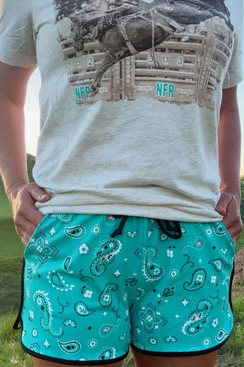 Bandana Babe Turquoise Shorts - Also in Plus Size