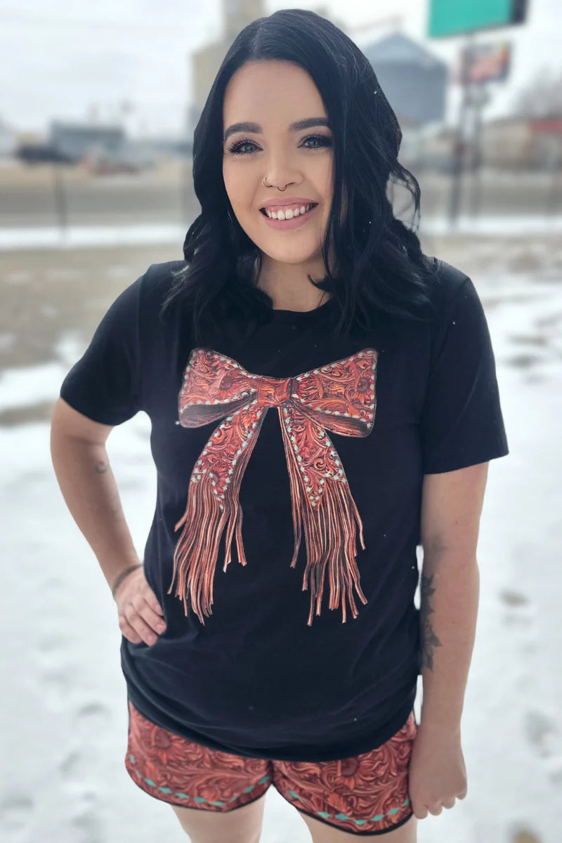 Get Fringed Tooled Tee - Also in Plus Size