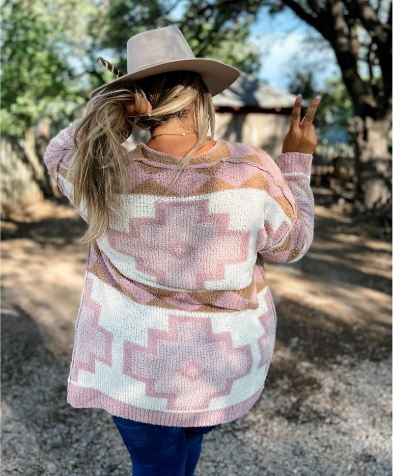 Blakeley Cross Reversible Aztec Cloud Cardigan - Also in Plus Size
