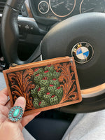 Canyon Cactus Tooled Card & Cash Holder