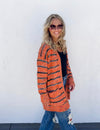 Orange Blk Stripe Miley Cardigan - Also in Plus Size