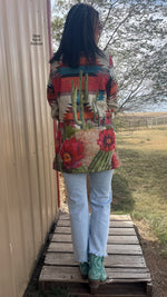 Cordova Cactus Aztec Turquoise Buttons Jacket - Also in Plus Size