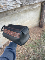 Stampede Leather Tooled Cosmetic Shaving Bag