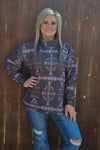 Berlin Aztec Mock Neck Pullover - Also in Plus Size