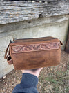 Stampede Leather Tooled Cosmetic Shaving Bag