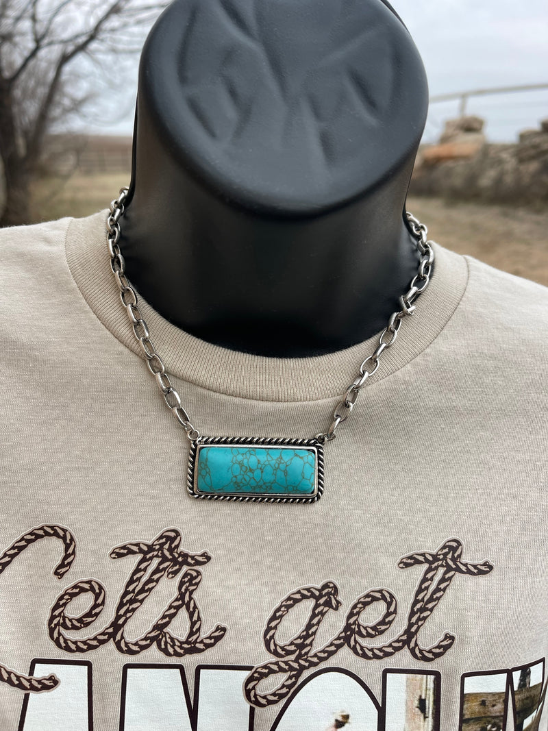 Frio River Turquoise Bar Necklace