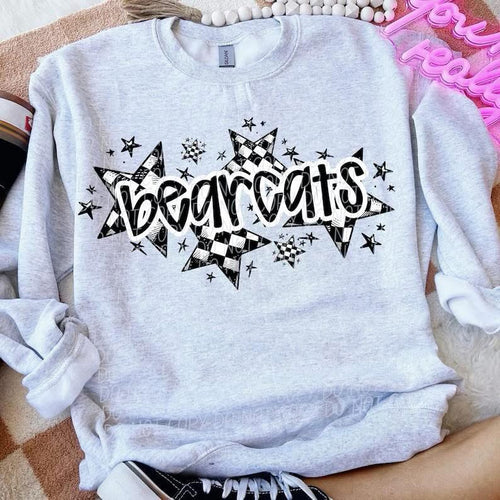 Checkered Star Mascot Sweatshirt - Also in Plus Size