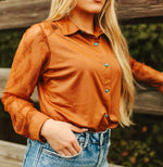 Saddle Cattlemen Couture Lace Turquoise Buttons Top - Also in Plus Sizee