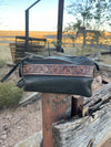 Stampede Leather Tooled Cosmetic Shaving Bag