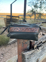 Stampede Leather Tooled Cosmetic Shaving Bag
