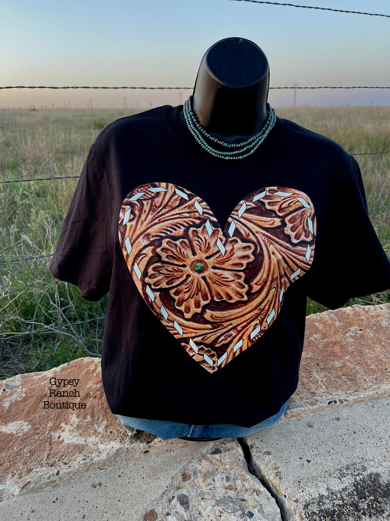 Leather Heart Tee - Also in Plus Size