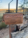 Stampede Leather Tooled Cosmetic Shaving Bag