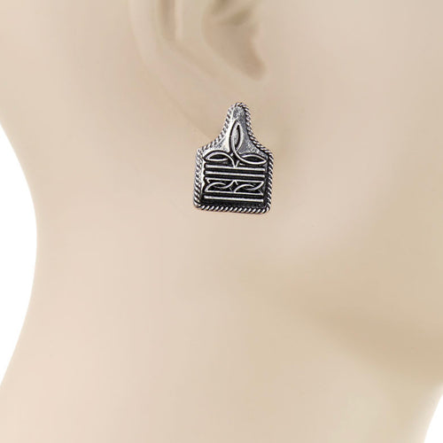 Boot Stitch Stud Set of 3 Earrings
