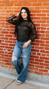 Black Lariat Lace Layering Top - Also in Plus Size