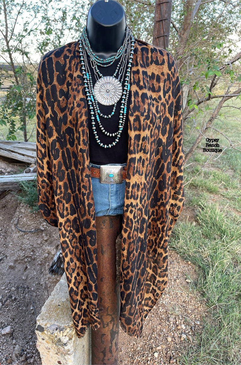 Late Night Leopard Kimono - Also in Plus Size