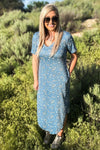 Bandana Blue Maxi Dress - Also in Plus Size