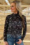 Black Bandana Mesh Layering Top - Also in Plus Size