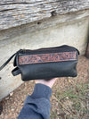 Stampede Leather Tooled Cosmetic Shaving Bag
