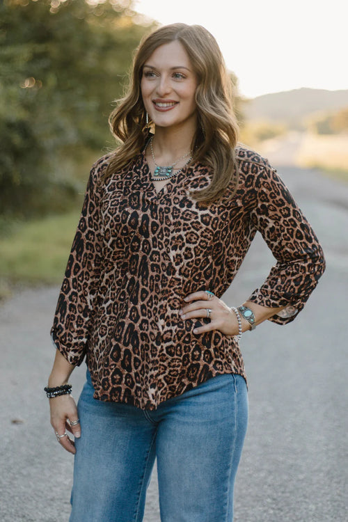 Range & Roar Leopard Top- Also in Plus Size