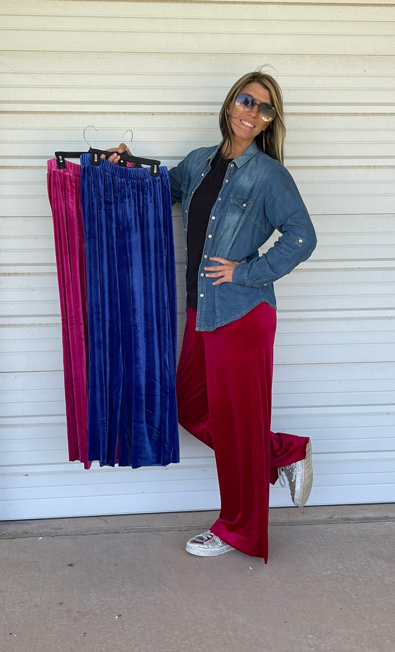 Malibu Velvet Trouser Pants - Also in Plus Size