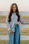 Walk This Way Stripe Button Up Top - Also in Plus Size