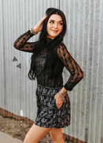 Black Lariat Lace Layering Top - Also in Plus Size