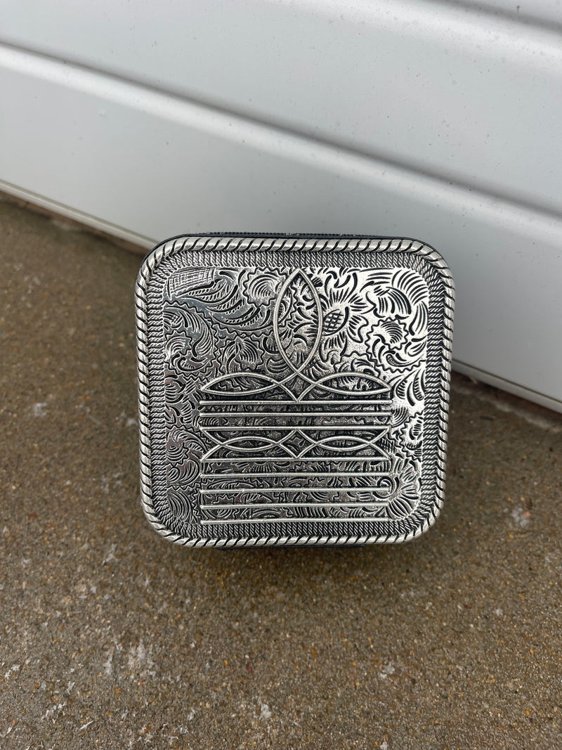 Boot Stitch Silver Jewelry Box