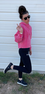 Perfectly Pink Crop Hoodie Top