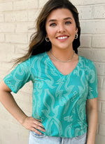 Lakeside Turquoise Boot Stitch Top - Also in Plus Size
