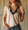 Sweetwater Boot Stitch Mesh Detail Tank - Also in Plus Size
