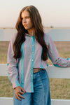 Walk This Way Stripe Button Up Top - Also in Plus Size