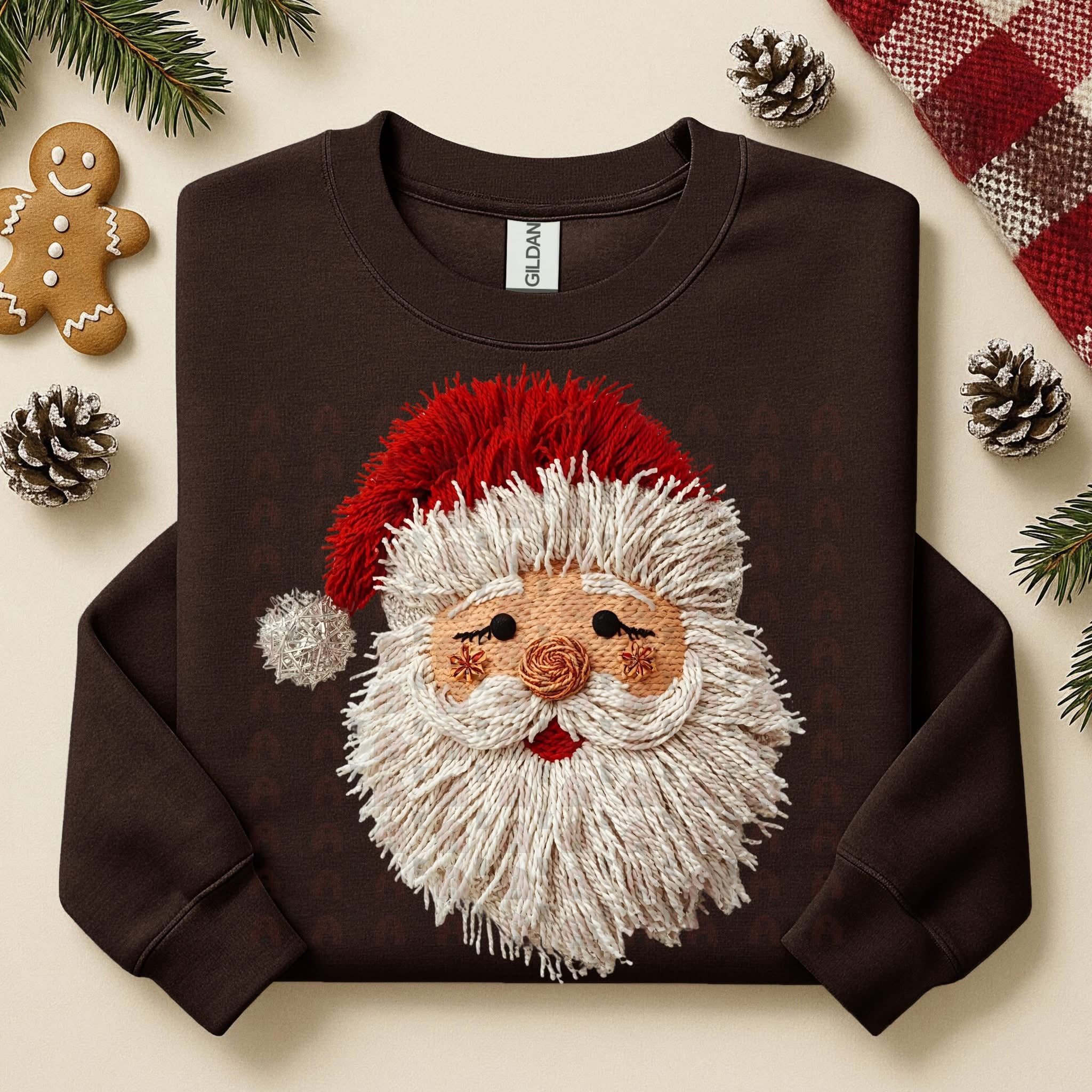 Black Sweatshirt Santa Faux Yarn String Sweatshirt - Also in Plus Size ...