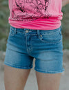 Buckstitch Denim Shorts - Also in Plus Size