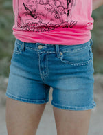 Buckstitch Denim Shorts - Also in Plus Size